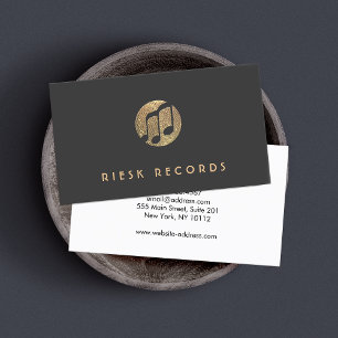 Cool Gold Music Note Logo Musicus Visitekaartje