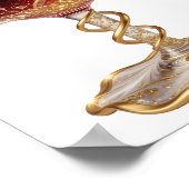 Cool Gold RODE WIJN GLAS 3D Tekst Kunst Poster (Hoek)