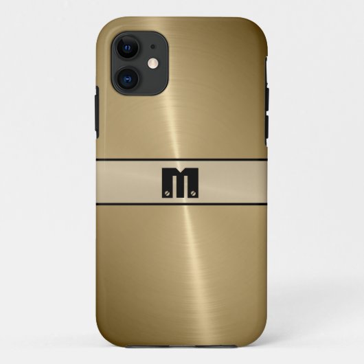 Cool Gold Shiny Stainless Steel Metal Case-Mate iPhone Case (Achterkant)