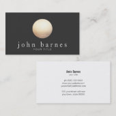 Cool Gold Sphere Minimalistisch Zwart Visitekaartje (Voorkant / Achterkant)