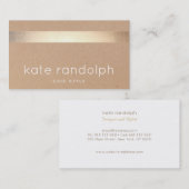 Cool Gold Striped Kraft Tan Cardboard Visitekaartje (Voorkant / Achterkant)