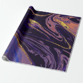Cool Gold Violet Marble Texture Cadeaupapier (Uitgerold)