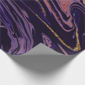 Cool Gold Violet Marble Texture Cadeaupapier (Hoek)