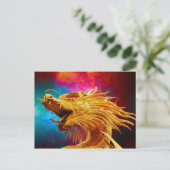 Cool Golden Dragon kleurrijke Thailand achtergrond Briefkaart (Staand voorkant)