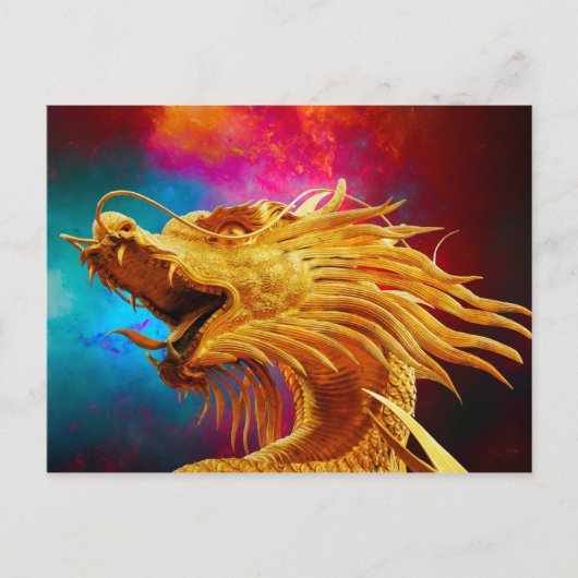Cool Golden Dragon kleurrijke Thailand achtergrond Briefkaart (Voorkant)
