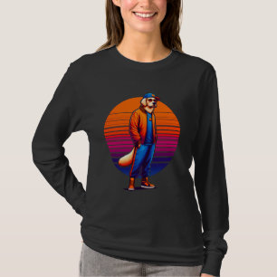 Cool Golden Retriever Dog Modern Urban Style Sunse T-shirt