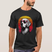 Cool Golden Retriever Dog  Sunset Zonnebril T-shirt (Voorkant)