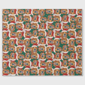 Cool Golden Retriever krijgt kerstpatronen Cadeaupapier (Vlak)