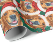 Cool Golden Retriever krijgt kerstpatronen Cadeaupapier (Rol Hoek)