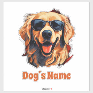Cool Golden Retriever met zonnebril Sticker