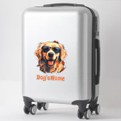 Cool Golden Retriever met zonnebril Sticker (Koffer)