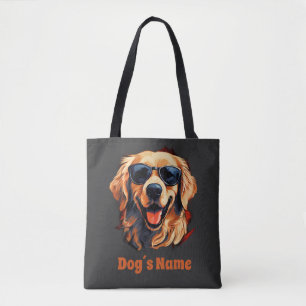 Cool Golden Retriever met zonnebril Tote Bag