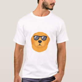 Cool Golden Retriever with Reflective Sunglasses - T-shirt
