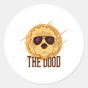 Cool Goldendole Dog Ronde Sticker