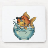 Cool Goldfish Splashing in Sunglasses Muismat (Voorkant)