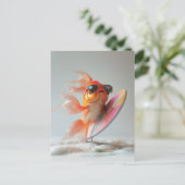 Cool Goldfish Surfen op een Golf Briefkaart (Staand voorkant)