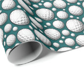 Cool golf bal betegelde sport patroon cadeaupapier (Rol Hoek)