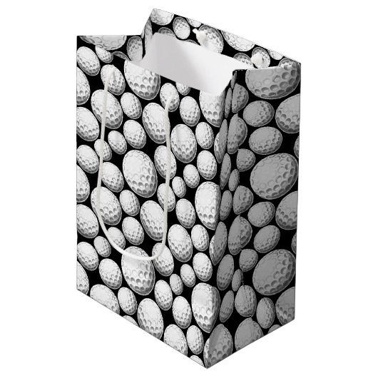 Cool golf bal betegelde sport patroon medium cadeauzakje (Voorkant Gekanteld)