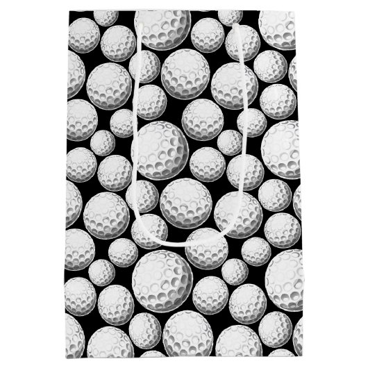 Cool golf bal betegelde sport patroon medium cadeauzakje (Achterkant)