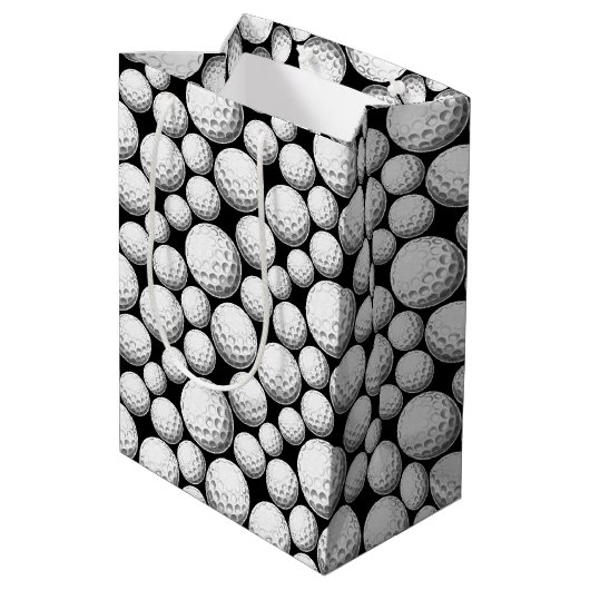 Cool golf bal betegelde sport patroon medium cadeauzakje (Achterkant Gekanteld)