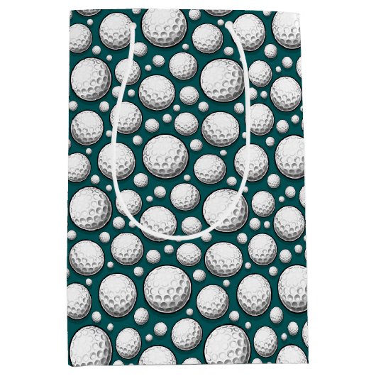 Cool golf bal betegelde sport patroon medium cadeauzakje (Voorkant)