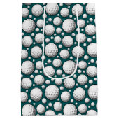 Cool golf bal betegelde sport patroon medium cadeauzakje (Achterkant)