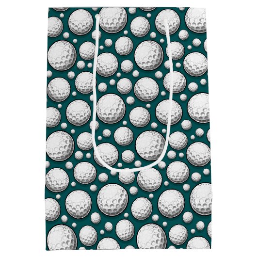 Cool golf bal betegelde sport patroon medium cadeauzakje (Achterkant)