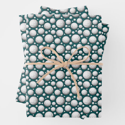 Cool golf bal sport patroon betegeld inpakpapier vel (In situ)