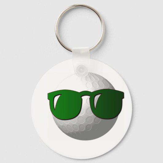 Cool Golf Ball Design Sleutelhanger (Voorkant)