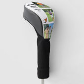 Cool Golf Gift voor Dad Custom 3 Foto & Naam Wit Golfheadcover (Schuin)