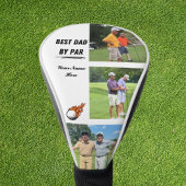 Cool Golf Gift voor Dad Custom 3 Foto & Naam Wit Golfheadcover