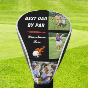 Cool Golf Gifts voor Dad Custom 3 Foto & Naam Golfheadcover