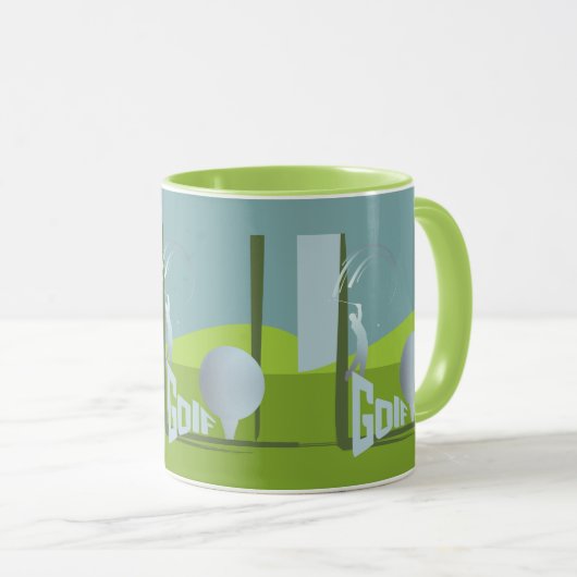 Cool golf golfer groen cadeau mok (Voorkant rechts)