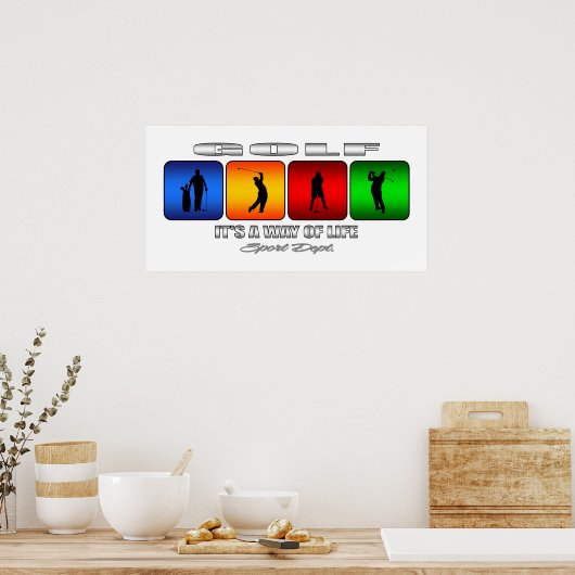 Cool Golf is een manier van leven Poster (Keuken)