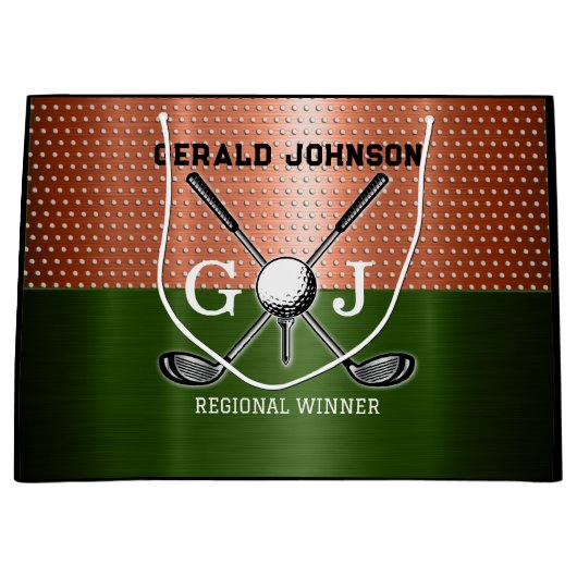 Cool Golf Monogram Ontwerp Groot Cadeauzakje (Voorkant)