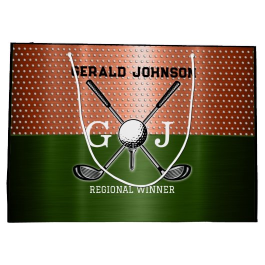 Cool Golf Monogram Ontwerp Groot Cadeauzakje (Achterkant)