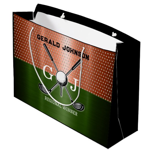 Cool Golf Monogram Ontwerp Groot Cadeauzakje (Achterkant Gekanteld)