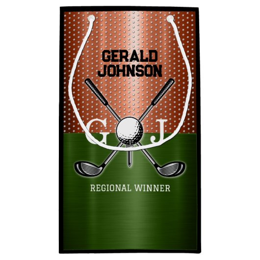 Cool golf monogram ontwerp klein cadeauzakje (Achterkant)