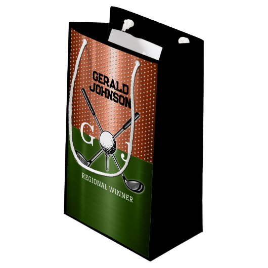 Cool golf monogram ontwerp klein cadeauzakje (Achterkant Gekanteld)