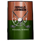 Cool Golf Monogram Ontwerp Medium Cadeauzakje (Voorkant)