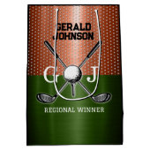 Cool Golf Monogram Ontwerp Medium Cadeauzakje (Achterkant)