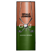 Cool Golf Monogram Ontwerp Wijn Cadeautas (Achterkant)