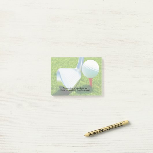 Cool Golf Theme Sticky Notepads Post-it® Notes (Op bureau)