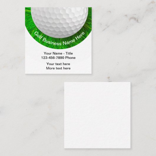 Cool Golf Theme Vierkante Visitekaartje (Voorkant / Achterkant)
