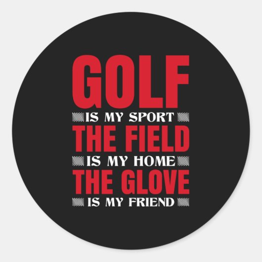 Cool Golf Word Art Sport Ronde Sticker (Voorkant)