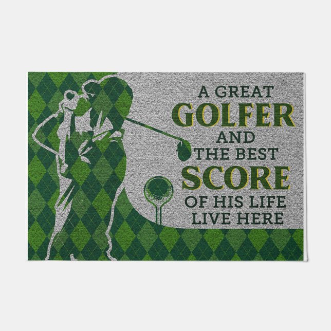 Cool Golfer And His Best Score Deurmat (Voorkant)