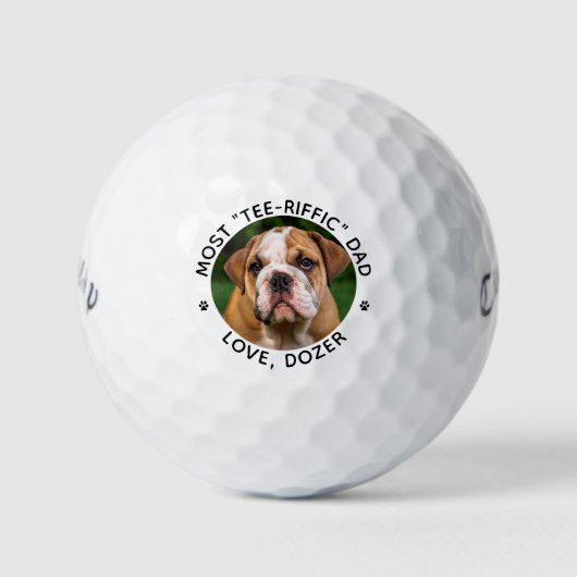 Cool Golfer gepersonaliseerde moderne hond foto Golfballen (Voorkant)