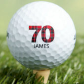 Cool Golfer Gift 70e Verjaardag rode plaid ontwerp Golfballen