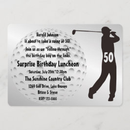 Cool Golfer's Birthday Party Invitation Kaart