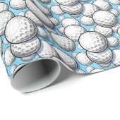 Cool Golfing sport bal betegeld patroon Cadeaupapier (Rol Hoek)